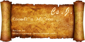 Csomós János névjegykártya