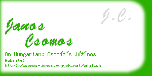 janos csomos business card